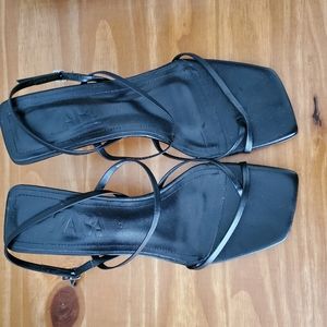 Zara Strappy Leather Heels Sandals NWOT
